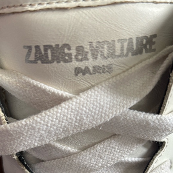 Zadig & Voltaire Women's White Leather ZV1747 Flash High-Top Sneakers size 7/37 - Picture 6 of 12